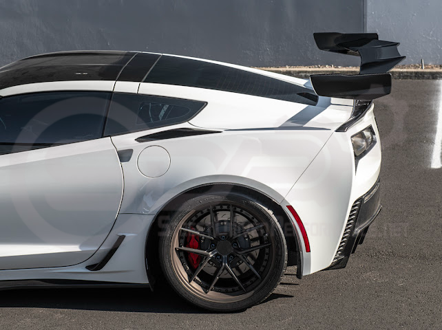 2014-2019 CHEVROLET CORVETTE C7 | ZR1 ZTK CONVERSION PACKAGE REAR SPOILER HIGH WING WITH WING RISER